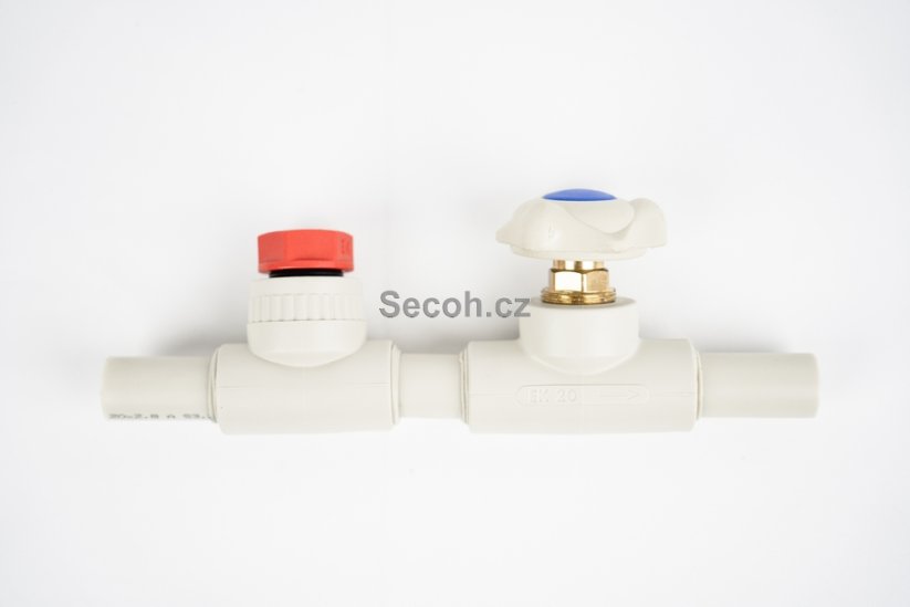 Škrtící ventil s manometrem 20 mm